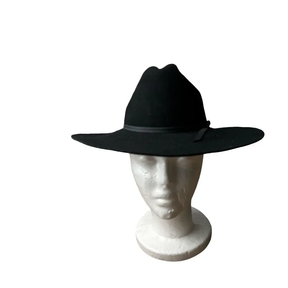 Vintage MHT Cowboy Hat Men's Size 6 1/2‎ Black 100% Wool Western USA Made 4881